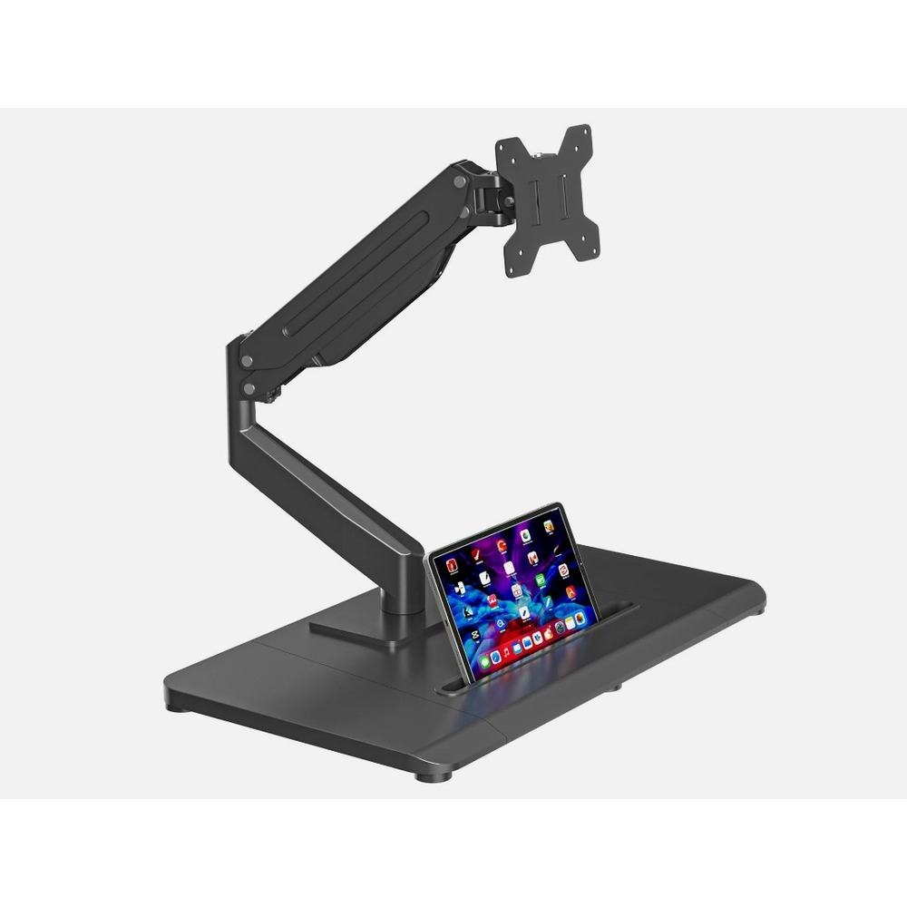 Gas Spring Single Monitor Desk Mount with Base – Suptek Stand VESA 75/100